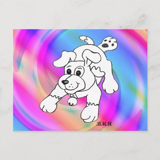 Carte Postale Joyeux dessin au crayon de charbon de bois (Devant)