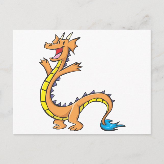 Carte Postale Joyeux dessin de dragon (Devant)