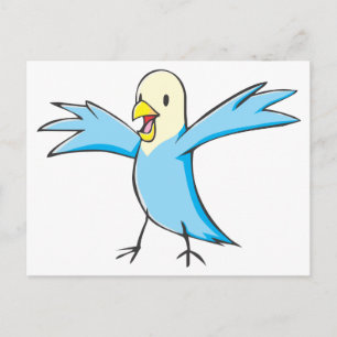 Carte Postale Joyeux dessin d'oiseau de perroquet budgétaire