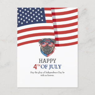 Carte Postale Joyeux drapeau américain 4 juillet Fête de l'Indép