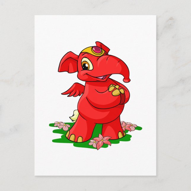 Carte Postale Joyeux éléphant rouge à Shenkuu (Devant)