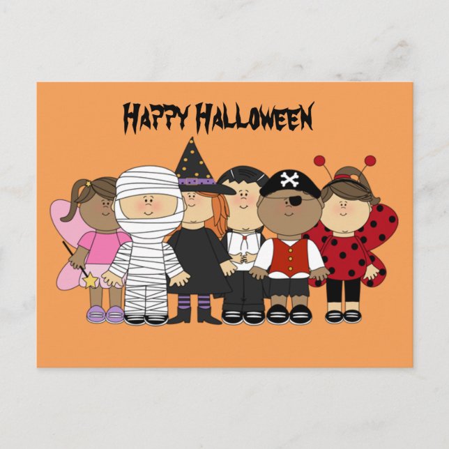 Carte Postale Joyeux enfants d'Halloween (Devant)