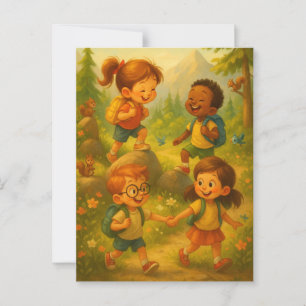 Carte Postale Joyeux Enfants Randonnée - Classroom Adventure Pos