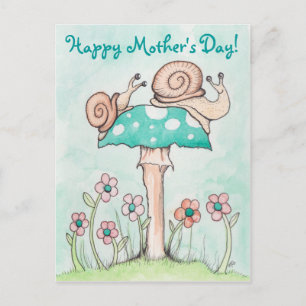 Carte Postale Joyeux escargots de la Fête des Mères