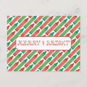 Carte postale Joyeux et lumineux Crayons de vacanc