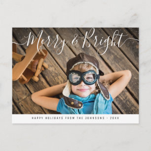 Carte Postale Joyeux et lumineux Élégante lettre de noël
