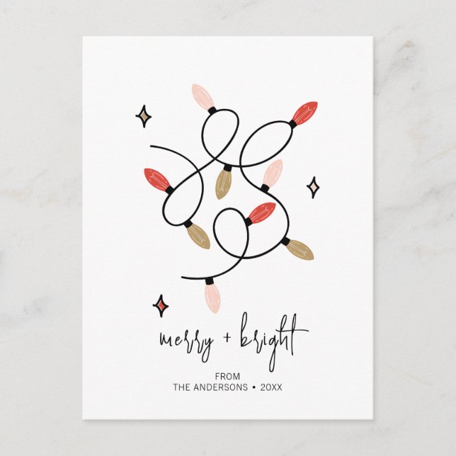 Carte Postale Joyeux et lumineux Noël (Devant)