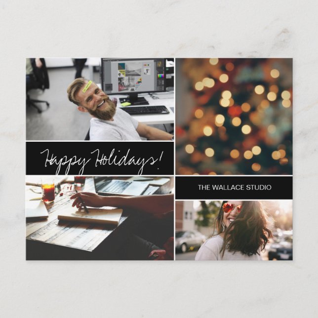Carte Postale Joyeux Fêtes corporatives Noël Photo collage (Devant)