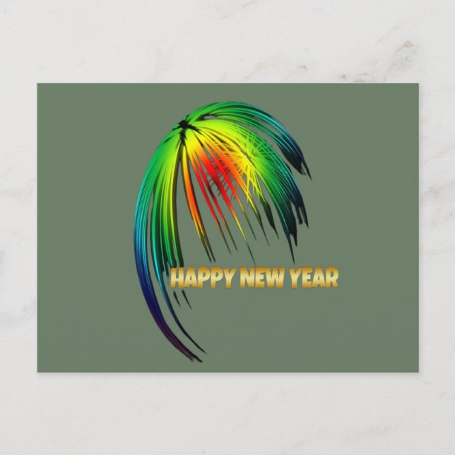 Carte Postale Joyeux feu d'artifice du Nouvel An (Devant)