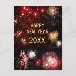 Carte Postale Joyeux feu d'artifice du Nouvel An (personnalisabl