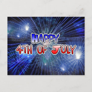 Carte Postale Joyeux feux d'artifice 4 juillet