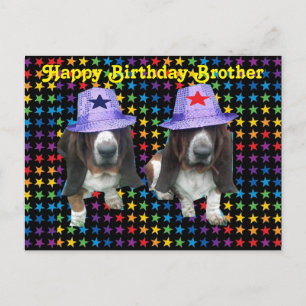 Carte postale Joyeux frère Anniversaire Basset