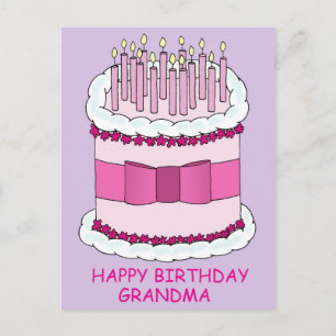Carte Postale Joyeux gâteau à la grand-mère d'anniversaire avec 
