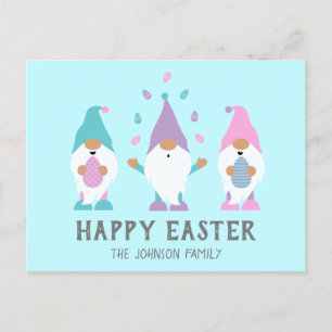 Carte Postale Joyeux Gnome de Pâques Jonglant des oeufs de Pâque