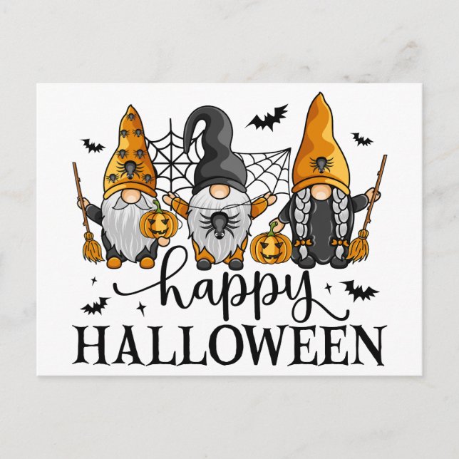 Carte Postale Joyeux Gnomes d'Halloween (Devant)