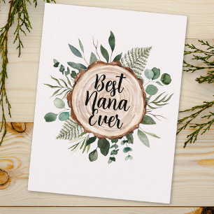 Carte Postale Joyeux grand-parents Jour Bois rustique et feuilla