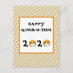 Carte Postale Joyeux Halloween 2020 Citrouille Quarantaine