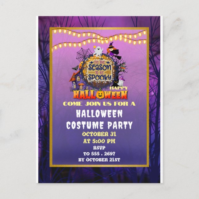 Carte Postale Joyeux Halloween C'est la saison effrayante de la  (Devant)