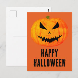 Carte Postale Joyeux Halloween Cool effrayant Jack O'Lantern cit