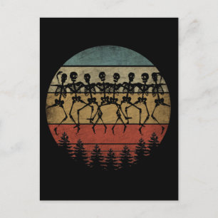 CARTE POSTALE JOYEUX HALLOWEEN DANSE SQUELETTE