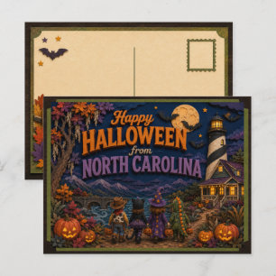 Carte Postale Joyeux Halloween des enfants de Caroline du Nord