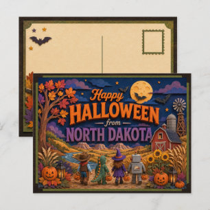 Carte Postale Joyeux Halloween des enfants du Dakota du Nord