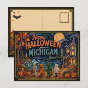 Carte Postale Joyeux Halloween des enfants du Michigan
