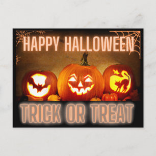 CARTE POSTALE JOYEUX HALLOWEEN DES FRITTES OU DES FRUITS
