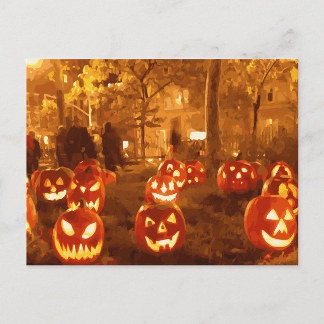 Carte Postale Joyeux Halloween Jack O Lanterns (Devant)
