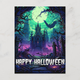 Carte Postale Joyeux Halloween   Maison Déplaisante hantée