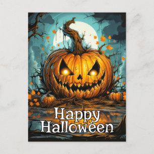 Carte Postale Joyeux Halloween   Nefaried Citrouille après minui