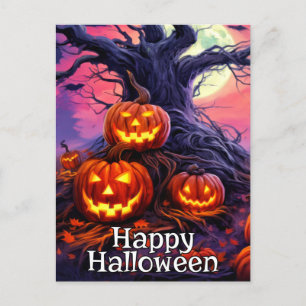 Carte Postale Joyeux Halloween   Nefaried Citrouille après minui