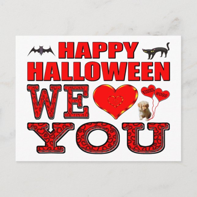 Carte Postale Joyeux Halloween Nous Vous Aimons (Devant)