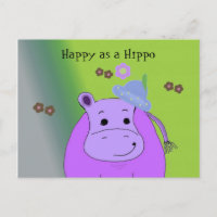 Joyeux hippo - Hippopotame violet