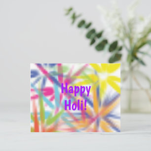 Carte Postale Joyeux Holi, festival des couleurs, holi hai