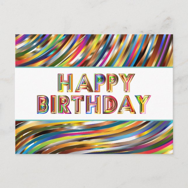 Carte Postale Joyeux Hologramme d'anniversaire (Devant)