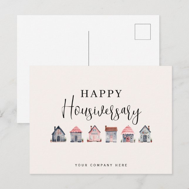 Carte Postale Joyeux Housiversaire Immobilier (Devant / Derrière)