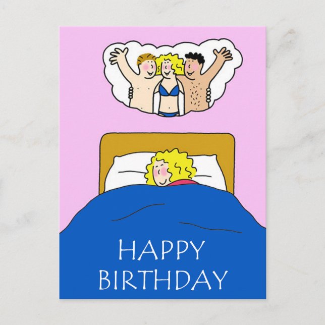 Carte Postale Joyeux Imaginaire de chambre d'anniversaire pour e (Devant)