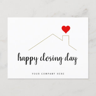 Carte Postale Joyeux jour de clôture Cœur de l'immobilier