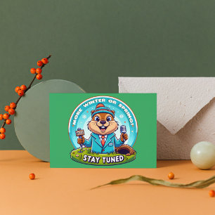 Carte Postale Joyeux Jour De La Marmotte : Printemps Ou Hiver