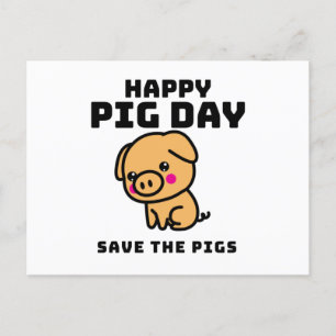 Carte Postale Joyeux Jour du cochon Enregistrer le cochon de coc