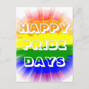 Carte Postale Joyeux Jours de Fierté Burning Rainbow Gay pride