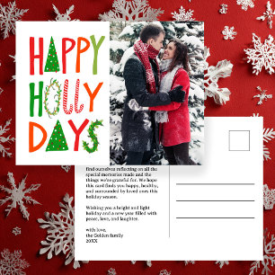 Carte Postale JOYEUX JOURS SAINTS Fêtes Noël PERSONNALISÉ