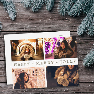 Carte Postale Joyeux Joyeux Joyeux 4 Collage de Photos de Vacanc