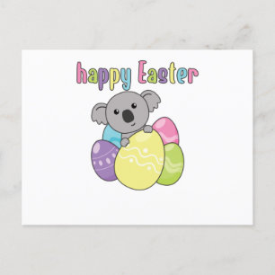 Carte Postale Joyeux Koala Pâques À Pâques Avec Oeufs Pâques