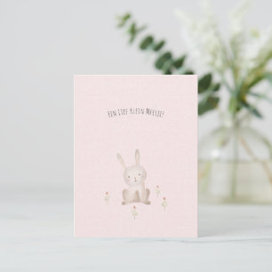 Carte Postale Joyeux lapin avec Bloemen Baby Meisje Fille