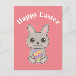 Carte Postale Joyeux lapin mignon de Pâques