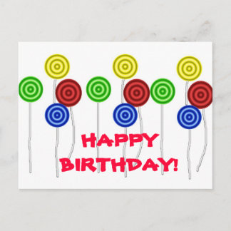 Carte Postale Joyeux lollipops d'anniversaire