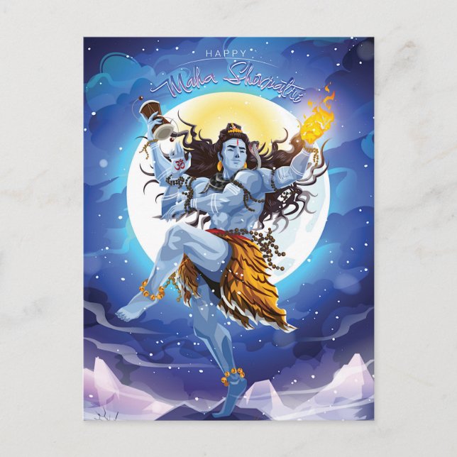 Carte Postale Joyeux Maha Shivratri, Lord Shiva (Devant)