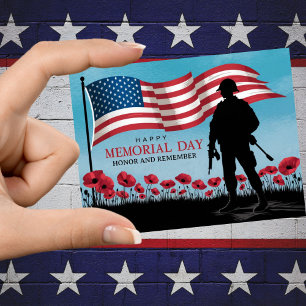 Carte Postale Joyeux Memorial Day Red Poppies Militaires